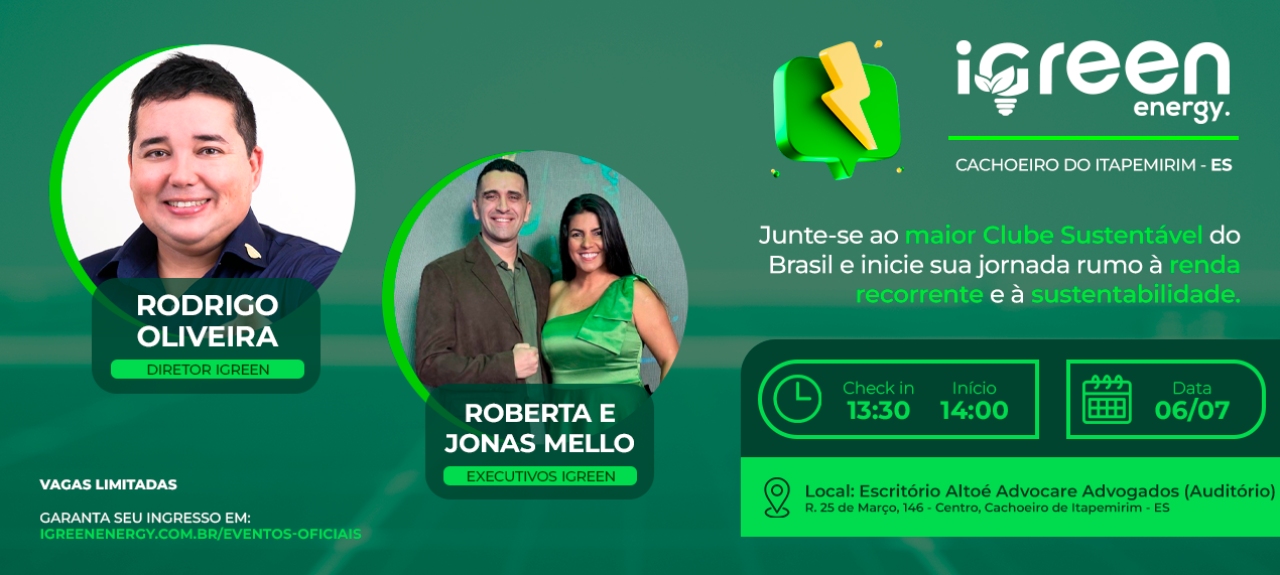Evento Presencial iGreen - Cachoeiro de Itapemirim (ES) 06/07