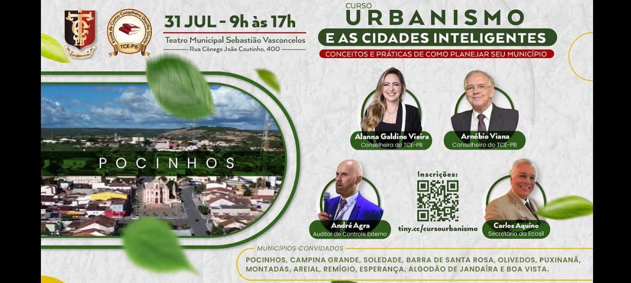 Curso: Urbanismo e as Cidades inteligentes e sustentáveis - POCINHOS/PB