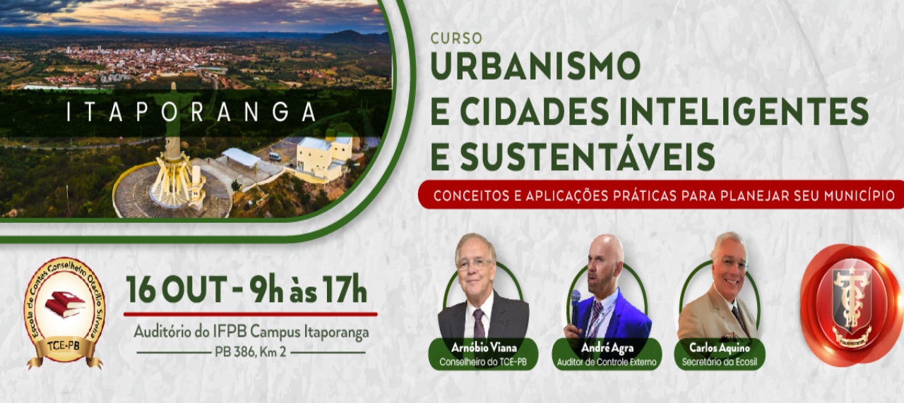 Curso: Urbanismo e as Cidades inteligentes e sustentáveis - ITAPORANGA-PB
