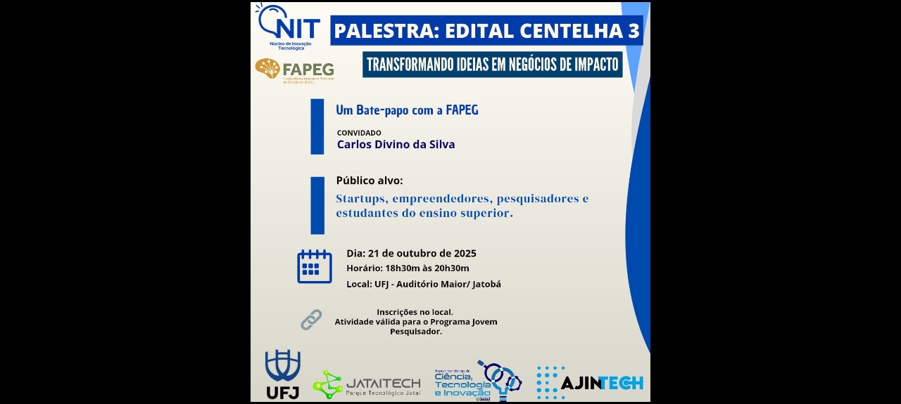 Palestra: Edital Centelha 3 - Transformando ideias em negócios de impacto