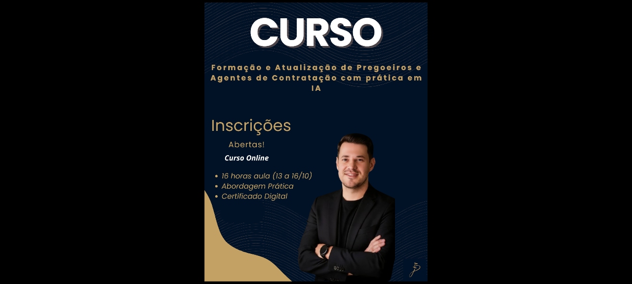 Formação e Atualização de Pregoeiros e Agentes de Contratação com prática em IA