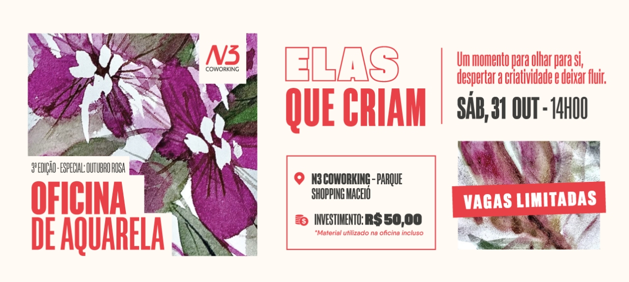 3ª Edição | Oficina de Aquarela: Elas que Criam