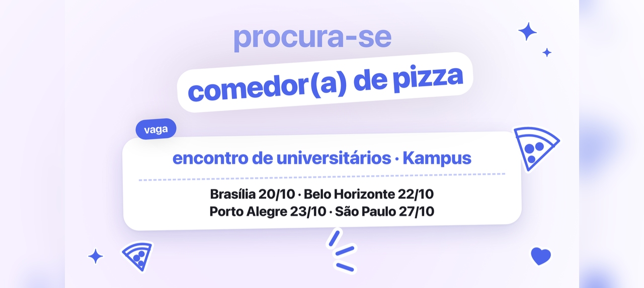 Currículo exigido: nenhum. Voluntário(a) para uma noite de pizza com a Julia em Porto Alegre