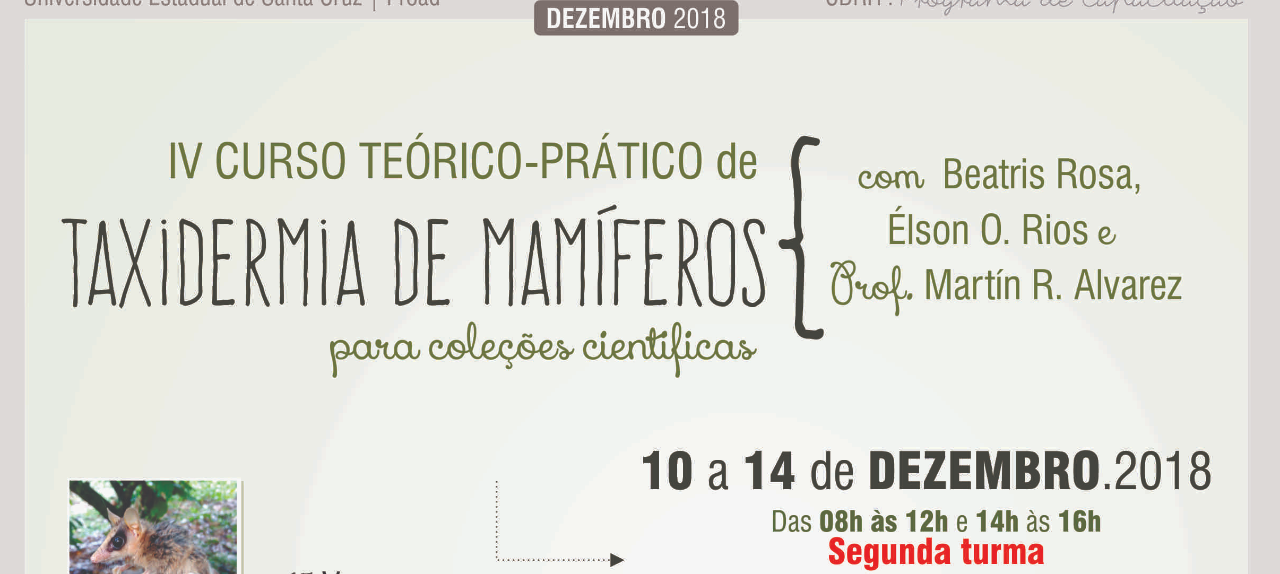 IV Curso - Taxidermia de Mamíferos para coleções cientificas