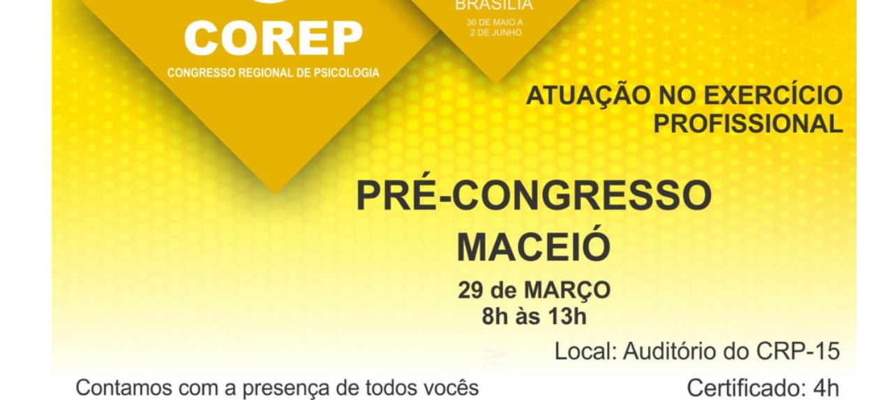 CRP-15 vai promover o 5º pré-corep em Maceió no dia 29 de março