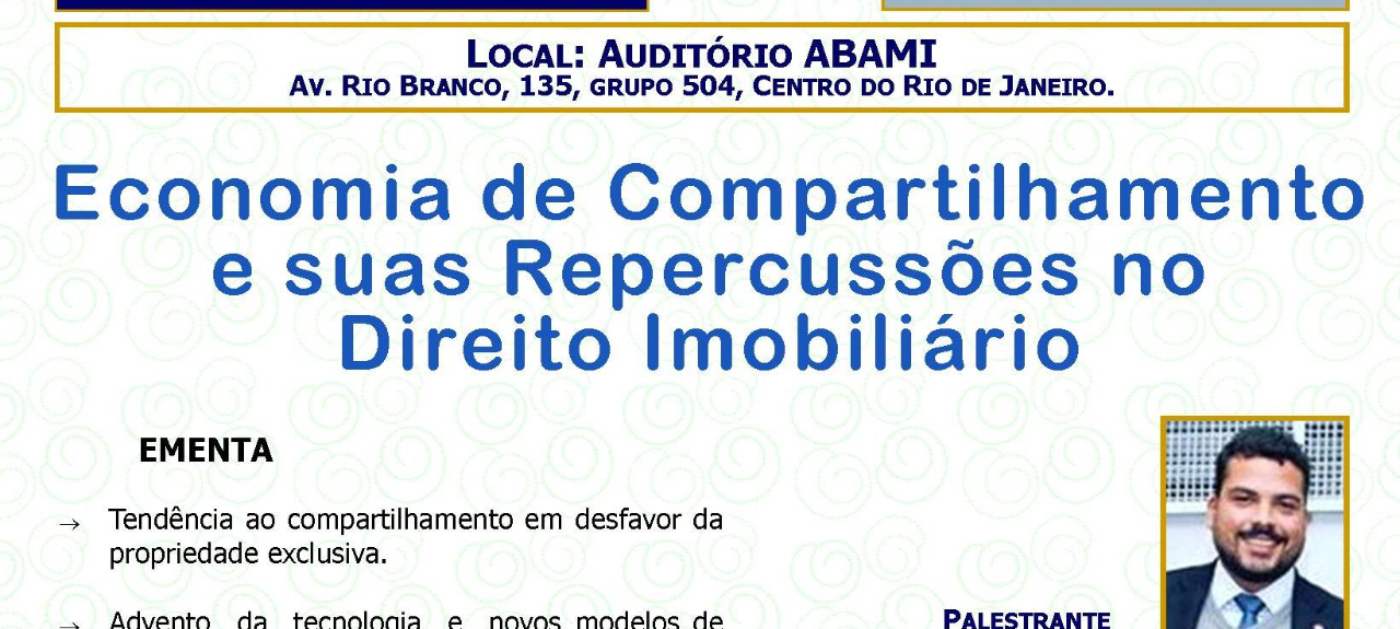 TERÇA JURÍDICA - Economia de Compartilhamento e suas Repercussão no Direito Imobiliário