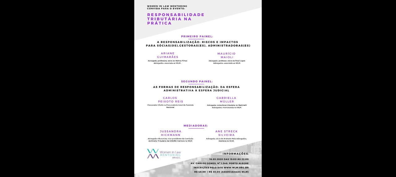 WLM - RESPONSABILIDADE TRIBUTÁRIA NA PRÁTICA - 16/03/2020 - 19H ÀS 22H