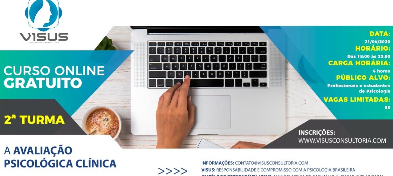 CURSO ON-LINE GRATUITO AVALIAÇÃO PSICOLÓGICA CLÍNICA.