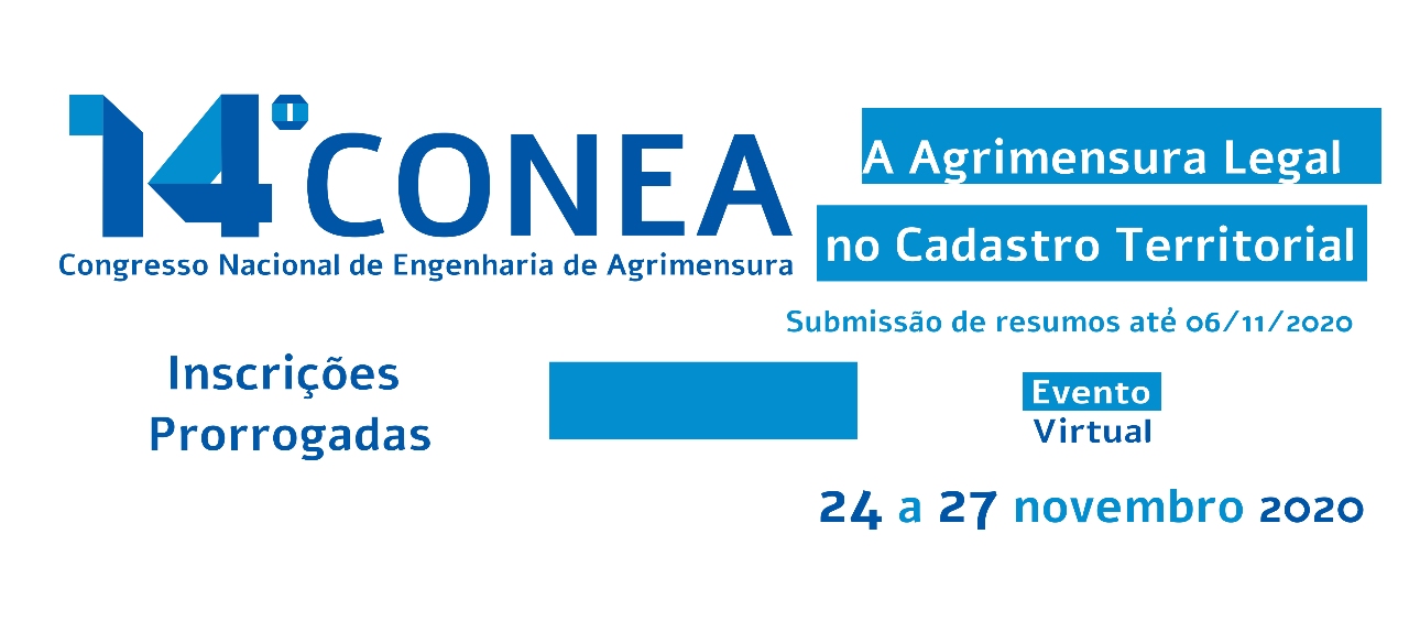 14º Congresso Nacional de Engenharia e Agrimensura (CONEA 2020)