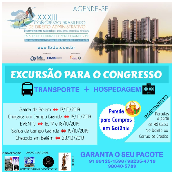Excursão Congresso Brasileiro de Direito Administrativo 