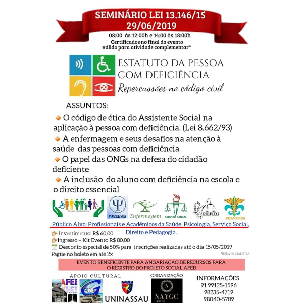 Seminário LEI 13.146 Estatuto do Deficiente 
