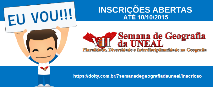 Inscrições Até 10/10 e Submissão de Trabalhos até 05/10